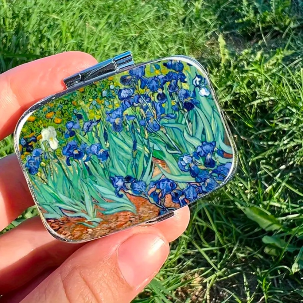 NIB 1pc Retro Vintage Iris Impressionism Pill /Small Jewelry Box - Picture 6 of 10